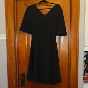 Black vintage inspired flutter sleeve dress